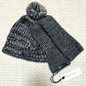 Rebecca Minkoff marled set hat and arm warmers